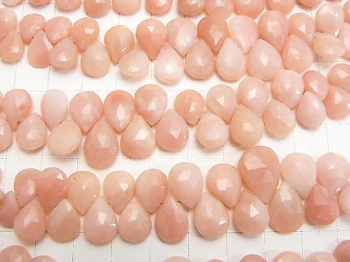 High Quality Pink Opal AAA - Pear shape Faceted Briolette half or 1strand (aprx.8inch / 20 cm)
