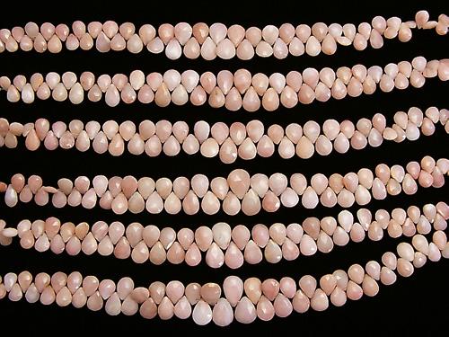 High Quality Pink Opal AAA - Pear shape Faceted Briolette half or 1strand (aprx.8inch / 20 cm)