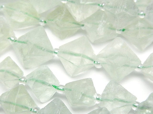 [Video]Green Fluorite 8Faceted body 1strand beads (aprx.15inch/36cm)