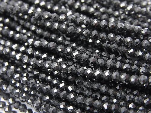 Diamond Cut! 1strand $6.79! Black Tourmaline AAA - Faceted Round 2mm 1strand (aprx.15inch / 38cm)