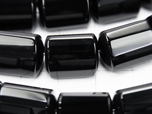 Onyx  Triangle Faceted Tube 14x11x11mm half or 1strand (aprx.15inch/38cm)