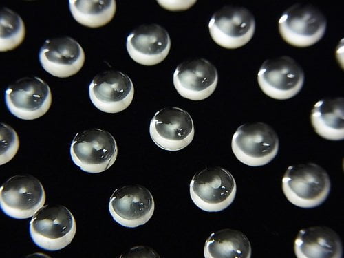 High Quality White Topaz AAA Round Cabochon 4x4mm 10pcs