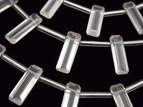 1strand $19.99! High Quality Madagascar Rose Quartz AAA Rectangle Faceted 15x5x4mm 1strand (aprx.5inch / 12cm)