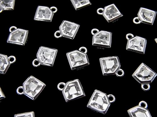 2 pcs $5.79! Silver 925 Diamond motif 8 x 7 x 2.5 mm charm (with CZ) [No coating] 2 pcs