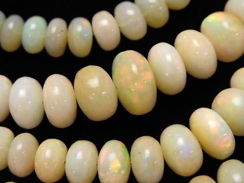 Ethiopia Precious Opal AA ++ Roundel half or 1strand (aprx.15 inch / 38 cm)