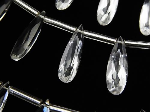 High Quality Brazilian Crystal AAA Pear shape Faceted 20 x 6 mm half or 1 strand (10 pcs)