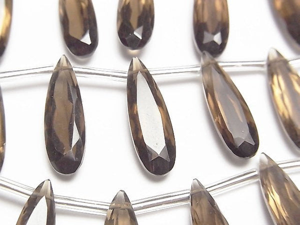 [Video] High Quality Smoky Quartz AAA Pear shape Faceted 20x6mm half or 1strand (8pcs)