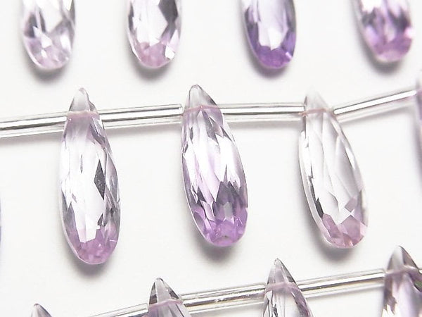 [Video] High Quality Pink Amethyst AAA Pear shape Faceted 20x6mm half or 1strand (8pcs)