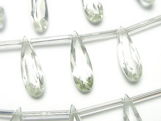 [Video]High Quality Green Amethyst AAA Pear shape Faceted 20x6mm half or 1strand (8pcs )