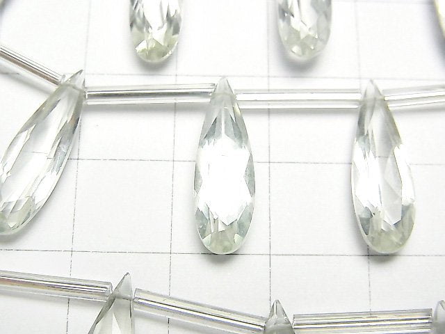 [Video]High Quality Green Amethyst AAA Pear shape Faceted 20x6mm half or 1strand (8pcs )