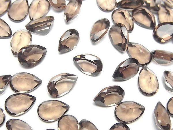 [Video]High Quality Smoky Quartz AAA Loose stone Pear shape Faceted 9x6mm 5pcs