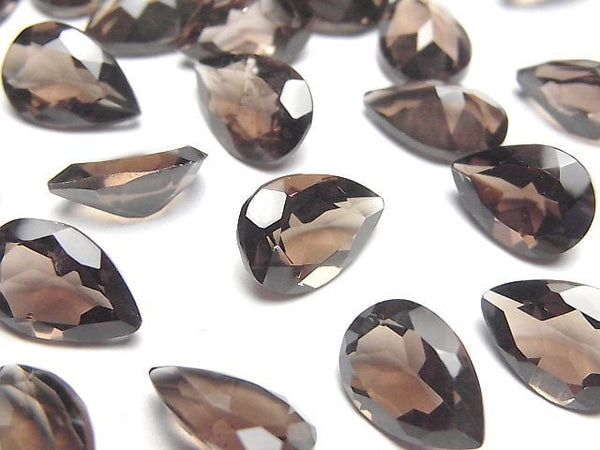 [Video]High Quality Smoky Quartz AAA Loose stone Pear shape Faceted 13x9mm 3pcs