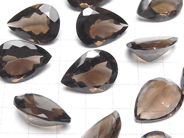 [Video]High Quality Smoky Quartz AAA Loose stone Pear shape Faceted 22x16mm 1pc