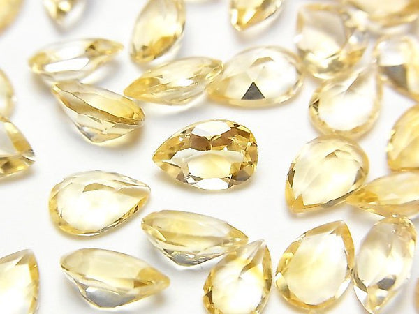 [Video]High Quality Citrine AAA Loose stone Pear shape Faceted 9x6mm 5pcs