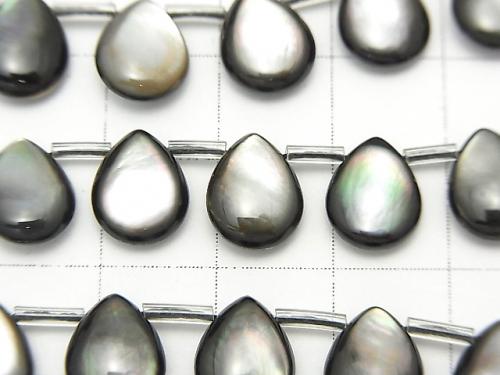 [Video] High quality Black Shell (Black-lip Oyster) AAA Pear shape (Smooth) 10 x 8 x 4 mm 1/4 or 1strand beads (aprx.15 inch / 38 cm)
