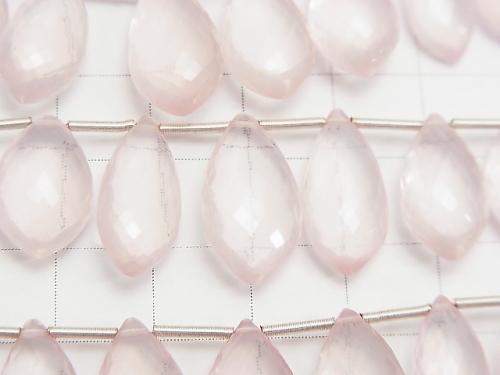 MicroCut!  High Quality Rose Quartz AAA Marquise  Faceted Briolette  1strand (10pcs )