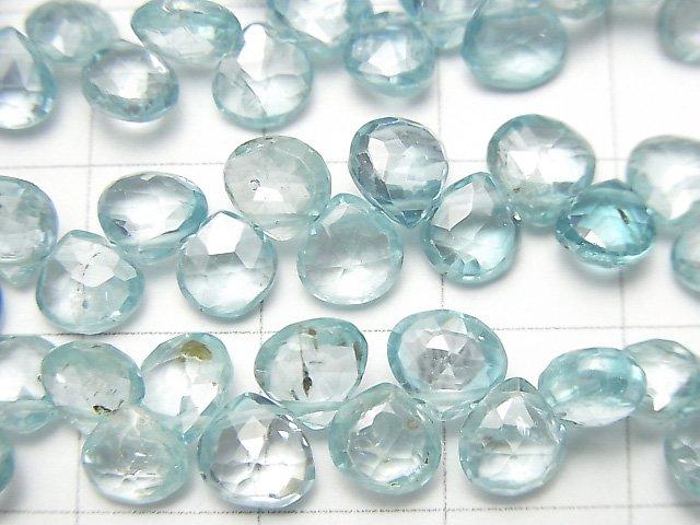 [Video] High Quality Natural Blue Zircon AAA Chestnut Faceted Briolette half or 1strand beads (aprx.7inch / 18cm)