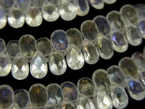 Aqua Crystal AAA Pear shape  Faceted 8x5x3mm 1/4 or 1strand (aprx.7inch/18cm)
