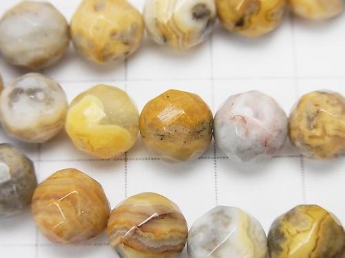Crazy lace agate 64 Faceted Round 8 mm half or 1 strand (aprx.15 inch / 38 cm)