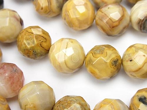 Crazy lace agate 64 Faceted Round 12 mm half or 1 strand (aprx.15 inch / 38 cm)