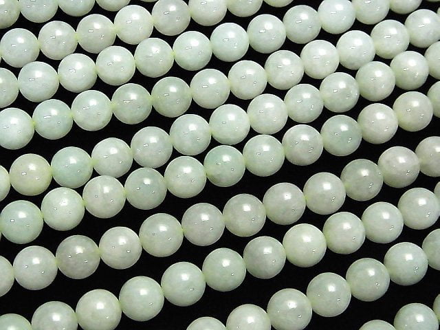[Video] Burmese Jadeite AA++ Round 8mm half or 1strand beads (aprx.15inch/38cm)