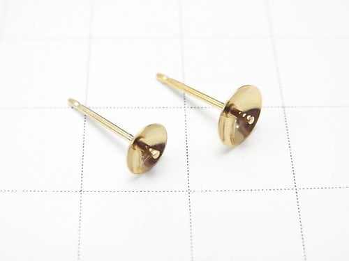 14KGF Direct Connected Earstuds Earrings [5mm][6mm] Catch Groove 1pc 1pair