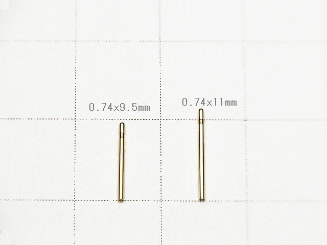 14KGF Earstuds Earrings (needle)[0.74x9.5mm][0.74x11mm] 10pairs