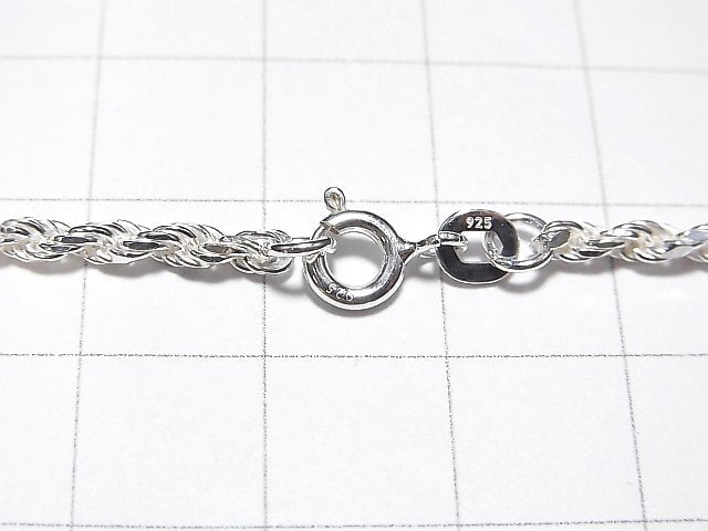 Silver925 Rope Chain 2.3mm Pure Silver Finish [40cm][45cm][50cm][60cm] Necklace 1pc