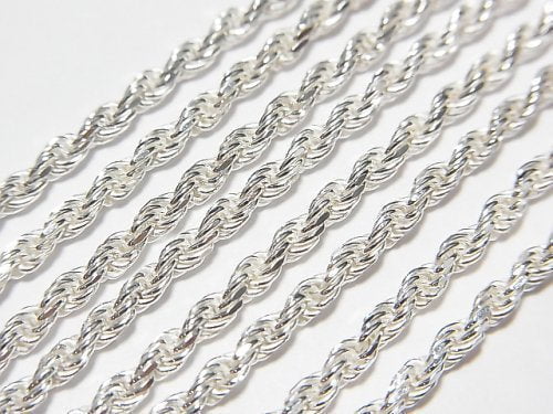 Silver925 Rope Chain 2.6mm Pure Silver Finish [40cm][45cm][50cm][60cm] Necklace 1pc