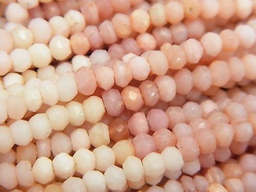 1strand $13.99! Pink Opal AA ++ Faceted Button Roundel Color gradation 1strand (aprx.14inch / 34cm)