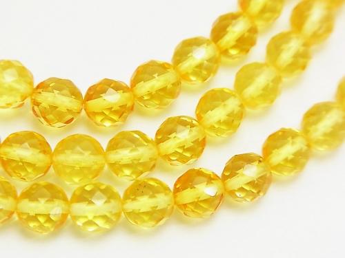 Baltic Amber 64 Faceted Round [S] [M] Yellow Color 1strand (Bracelet)