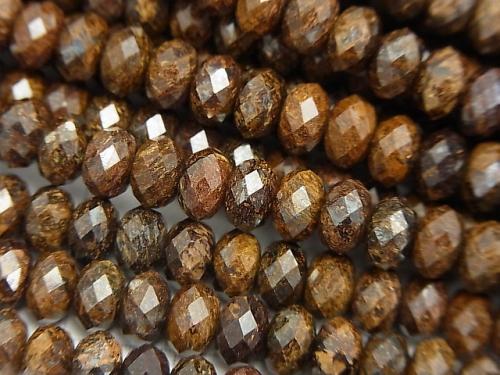 Diamond Cut!  Bronzite  Faceted Button Roundel 6x6x4mm half or 1strand (aprx.15inch/37cm)