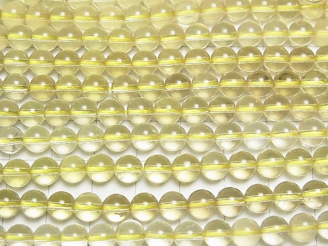 [Video]Lemon Quartz AAA Round 6mm half or 1strand beads (aprx.15inch/37cm)