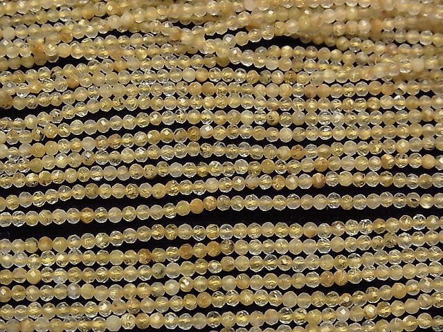 [Video] High Quality!  1strand $12.99! Rutilated Quartz AAA- Faceted Round 2mm  1strand beads (aprx.15inch/37cm)