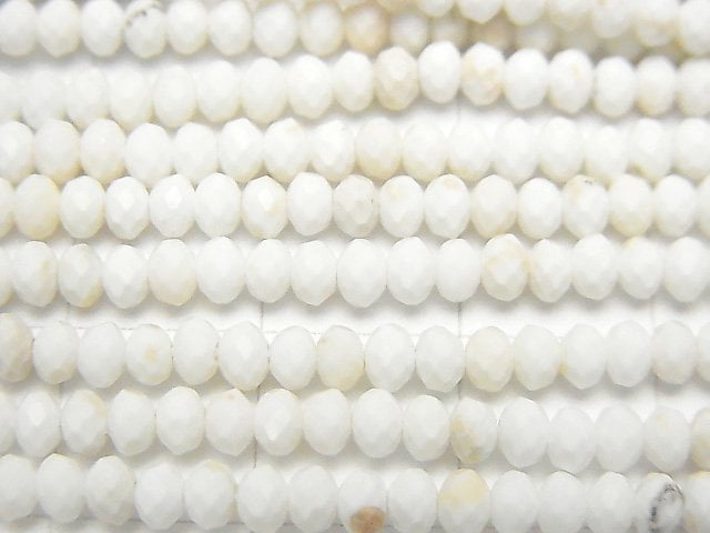 High Quality!  Magnesite Faceted Button Roundel 3x3x2mm 1strand beads (aprx.15inch/37cm)