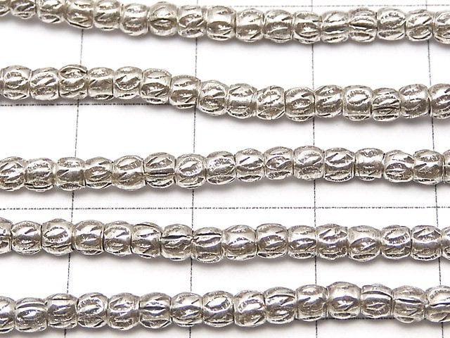Karen Silver Patterned Roundel 3x3x2.5mm 1/4 or 1strand beads (aprx.15inch/38cm)