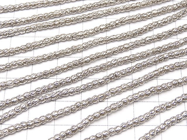 Karen Silver Patterned Roundel 3x3x2.5mm 1/4 or 1strand beads (aprx.15inch/38cm)