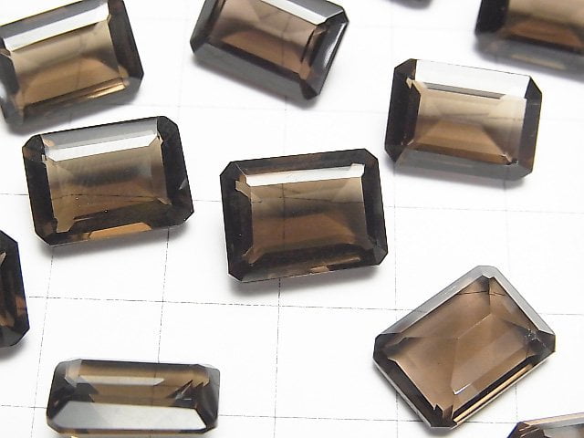[Video]High Quality Smoky Quartz AAA Loose stone Rectangle Faceted 14x10mm 2pcs