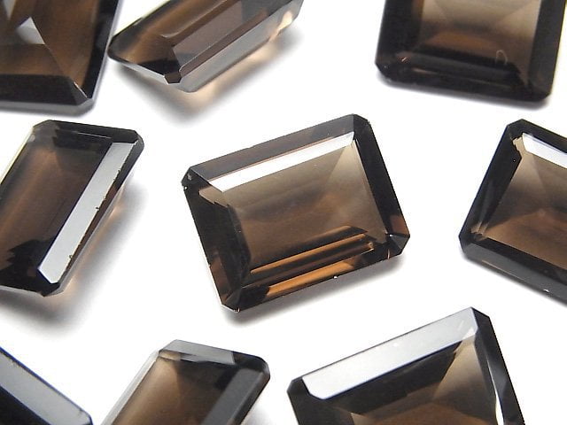 [Video]High Quality Smoky Quartz AAA Loose stone Rectangle Faceted 20x15mm 2pcs