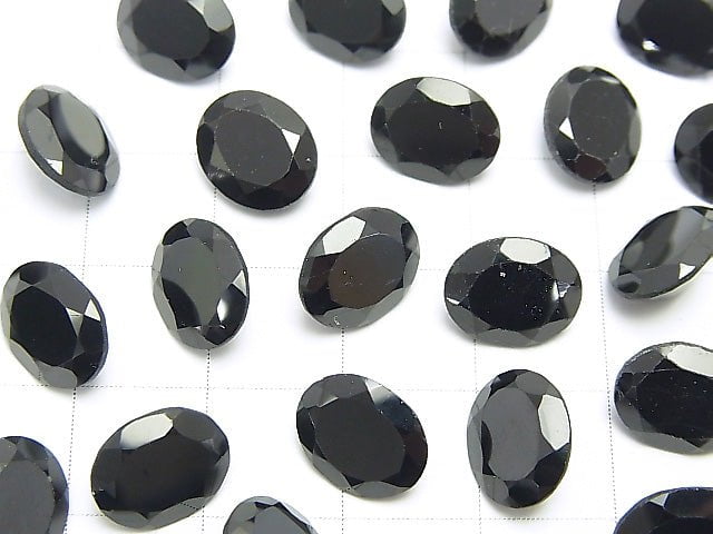 [Video]High Quality Black Spinel AAA Loose stone Oval Faceted 10x8mm 5pcs