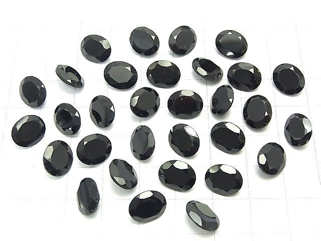 [Video]High Quality Black Spinel AAA Loose stone Oval Faceted 10x8mm 5pcs