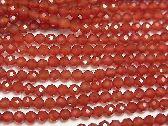 [Video] High Quality! Red Agate AAA Small Size Faceted Round 3mm 1strand beads (aprx.15inch / 37cm)