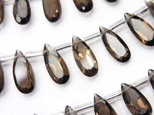 1strand $16.99! High Quality Smoky Crystal Quartz AAA Pear shape  Faceted 12x5x3mm 1strand (20pcs )