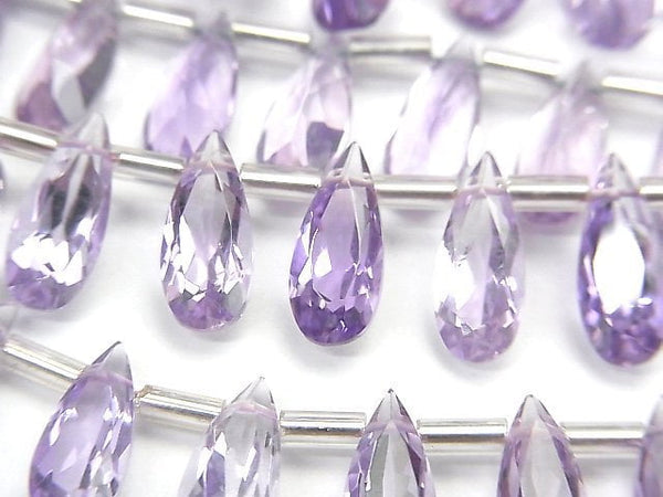 [Video]High Quality Amethyst AAA Pear shape Faceted 12x5mm 1strand (18pcs )