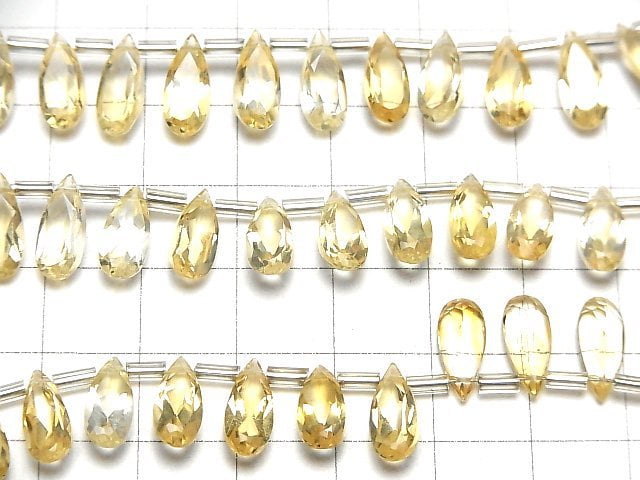 [Video]High Quality Citrine AAA Pear shape Faceted 12x5mm half or 1strand (18pcs )