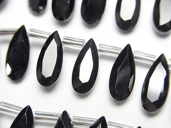 [Video] High Quality Black Spinel AAA Pear shape Faceted 12x5mm half or 1strand (18pcs )