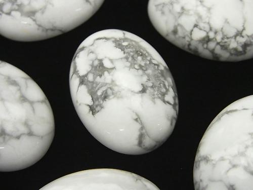 [Video] Howlite Magnesite Oval Cabochon 30x22mm 1pc