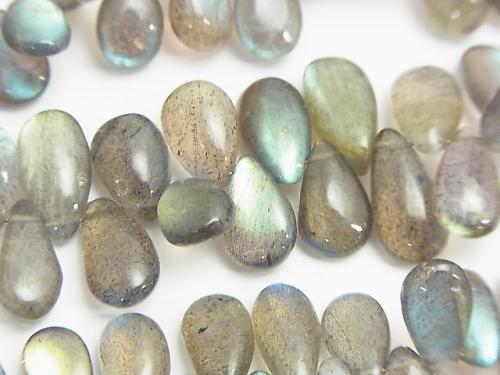 High Quality Labradorite AAA Pear shape Briolette (Smooth) [S] [M] half or 1 strand (aprx.9 inch / 22 cm)