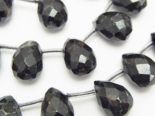Black nice, Stone Drop Faceted Briolette 14 x 10 x 10 mm half or 1 strand (aprx.15 inch / 38 cm)