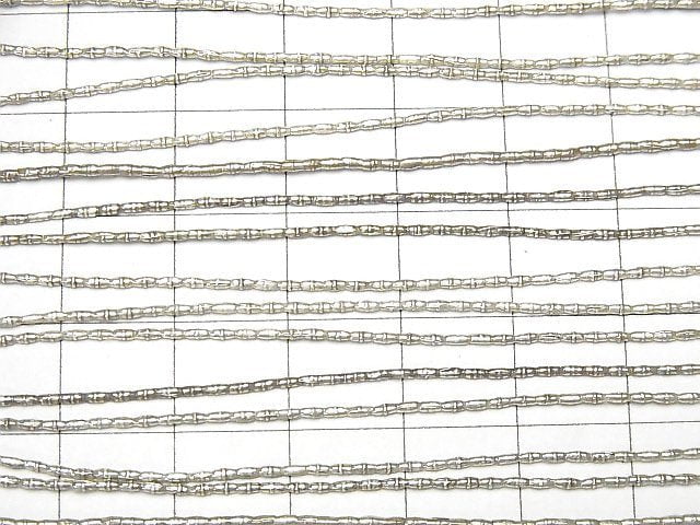 Karen Silver Patterned Tube 2x0.7x0.7mm 1strand beads (aprx.27inch/67cm)